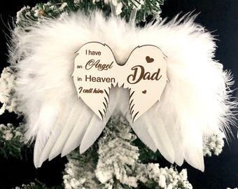 Personalised Memorial Angel Wings Christmas Gift