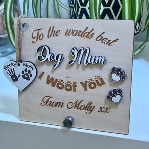 Personalised Mother’s Day Card /Stand ,Dog mum, Cat Mum, Pet Mum,