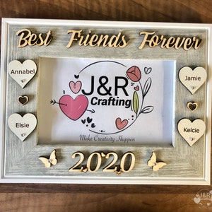 Personalised wooden photo frame ,BEST FRIENDS FOREVER,Birthday Gift Home Decor,