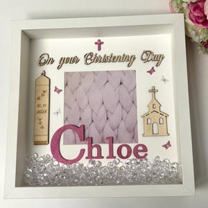Christening Gift Frame , 3D Box Frame, Chrzest Swiety , Keepsake, On your Baptism , On your Christening-Any language