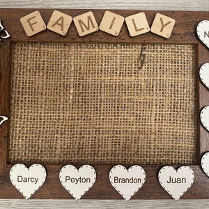 Personalised Photo Frame Scrabble Family