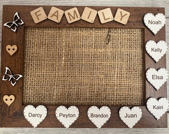Personalised Photo Frame Scrabble Family
