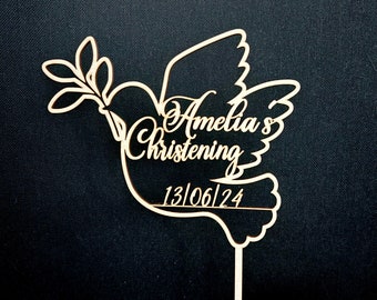 Christening, Baptism, Confirmation Cake topper ,Wooden Decorations-Any name