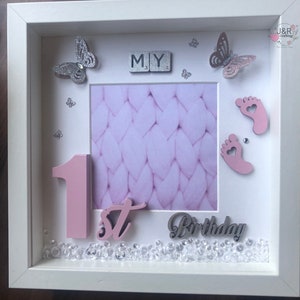 Personalised 3D Box Frame , 1 st Birthday ,Births,Christening