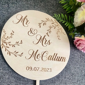 Personalised Wedding Cake Topper Mr & Mrs, Mr Mr, Mrs Mrs, Any Name