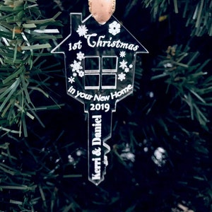 Personalised First 1st Christmas In Our Your New Home Key Tree Decoration Bauble