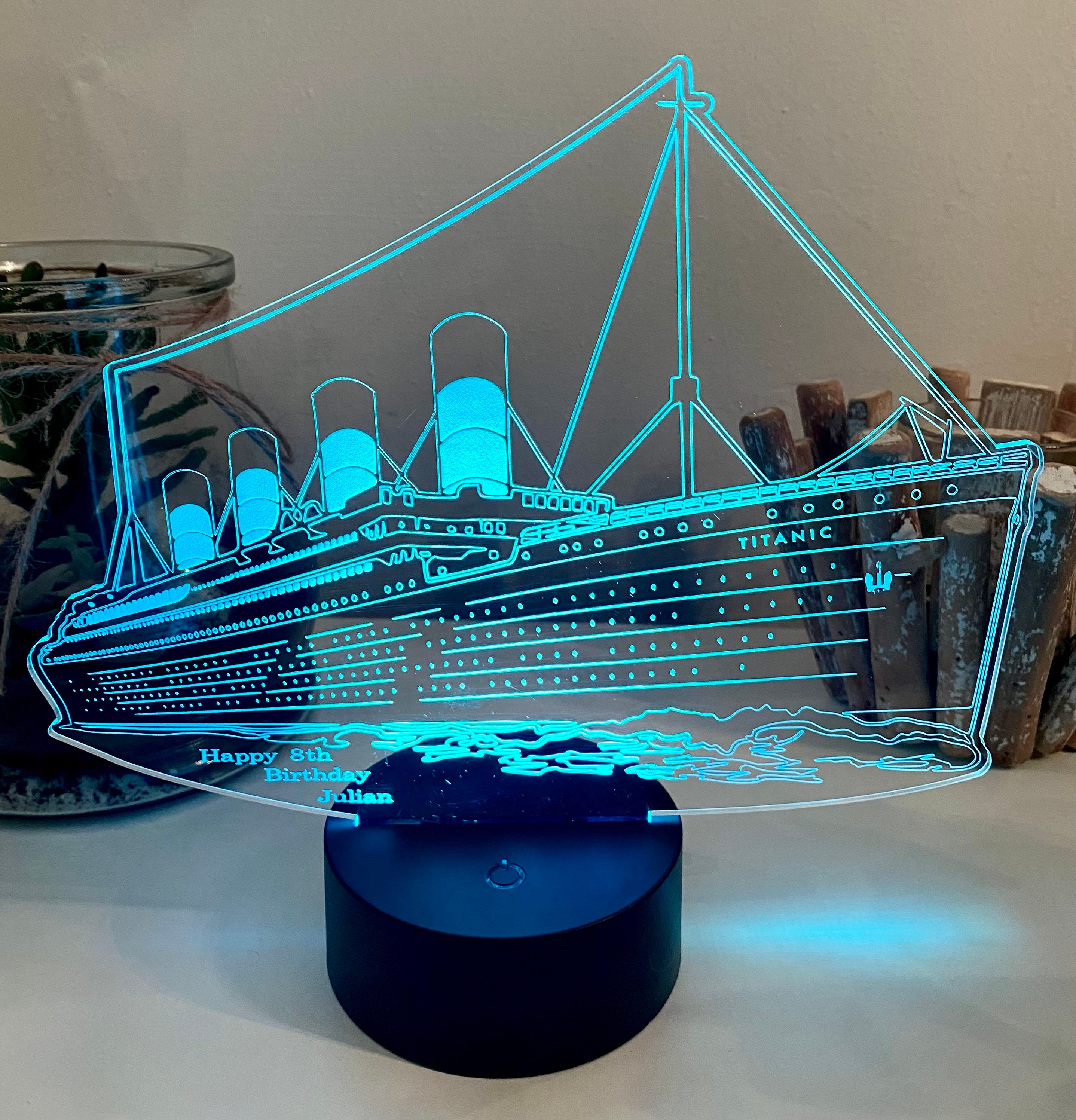 Titanic boat night light decor lamp 16  colors changing, Titanic Birthday Gift