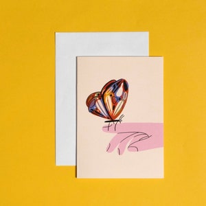 Carte de voeux papillon, carte vierge, jolie carte de voeux, carte bohème, belle carte, carte-cadeau, carte animal, carte papillon, gratitude