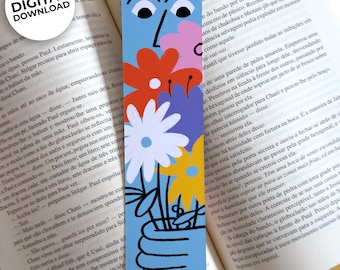 flower bookmark, digital bookmark, floral bookmark svg, cute bookmark, bookmark kids, printable bookmarks, book lover gift, download pdf