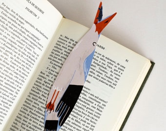 seagull and sardine bookmark, cute bookmark, illustrated bookmark, page saver, book accessories, sardine, bookmark, book lover, portugal