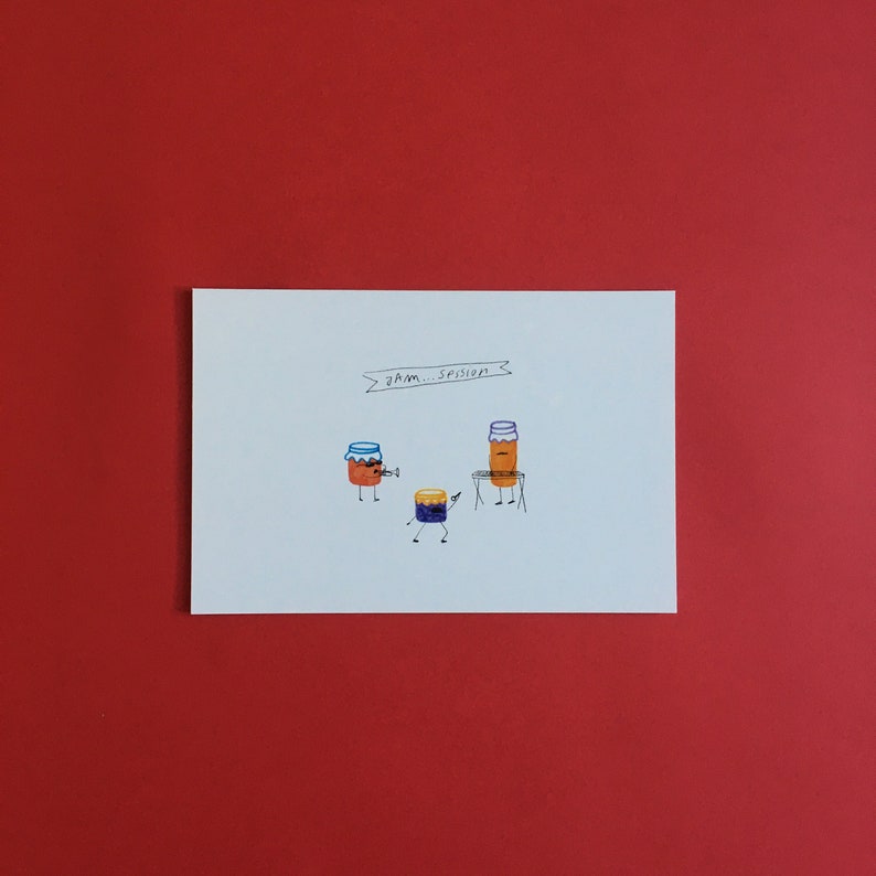 Cartes postales drôles de jeux de mots, paquet de cartes de blagues, cadeaux drôles, carte postale illustrée, carte de la Saint-Valentin, ensemble de cartes postales illustrées amusantes Jam