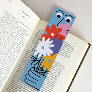 Blue flower Bookmark reading bookmark colourful bookmark Reading Books Save Page image 1