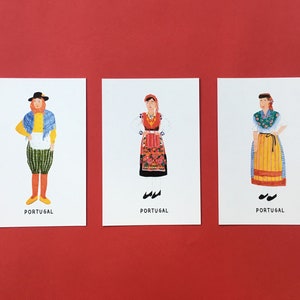 Cartes postales Costumes traditionnels portugais Portugal