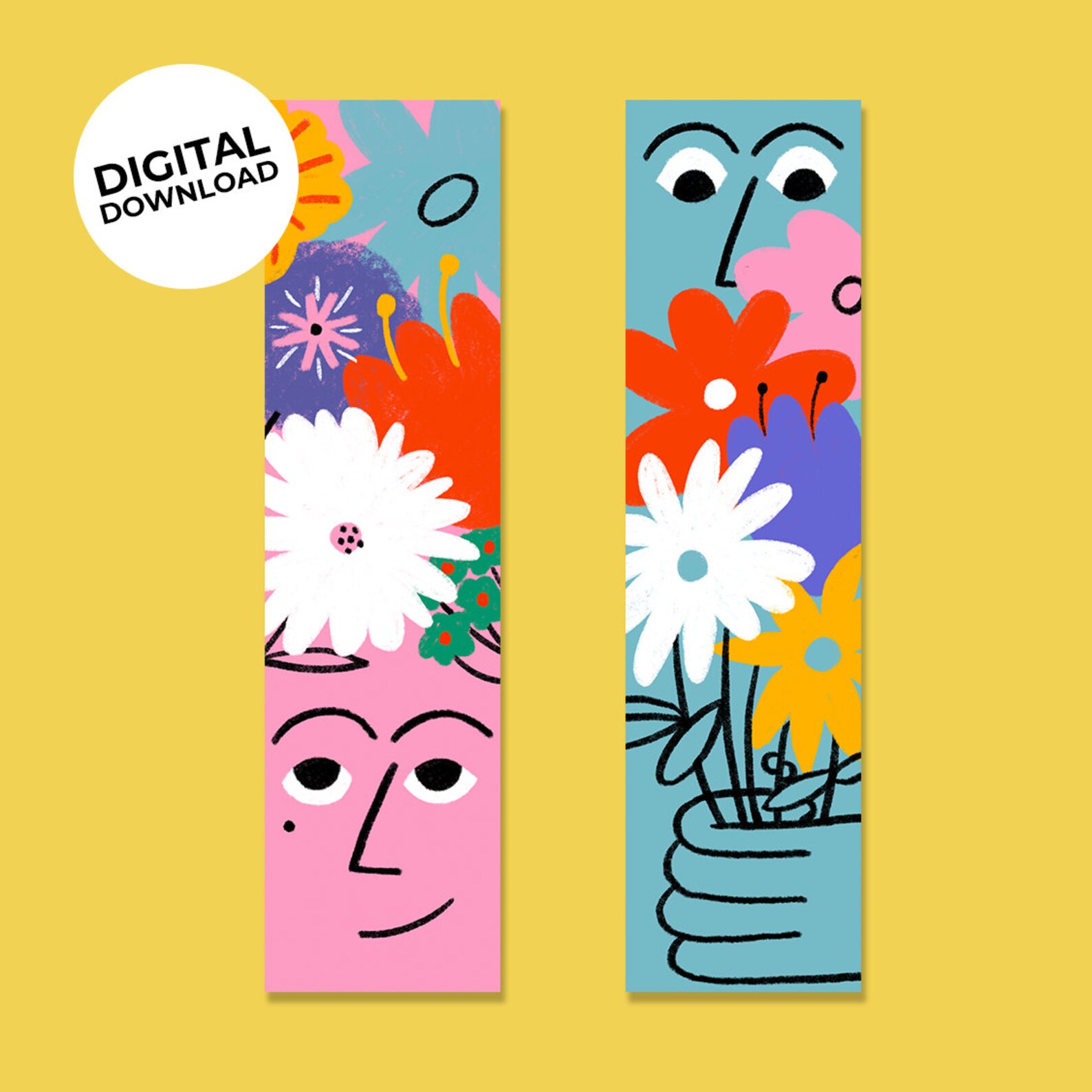 Flower Bookmark, Digital Bookmark, Bookmark Svg, Cute Bookmark, Kids ...