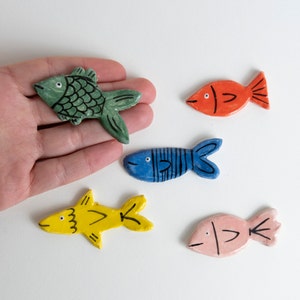 homemade magnets, ceramic magnets, fish ceramics, fish magnets, funny fridge magnets, animal magnet, dishwasher magnet, fridge magnets zdjęcie 1