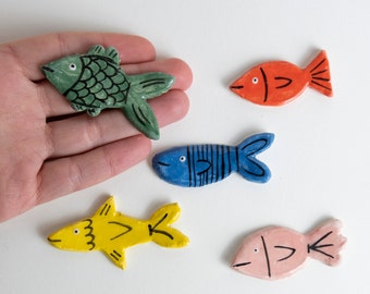 magneti fatti in casa, magneti in ceramica, ceramiche di pesce, magneti di pesce, magneti per il frigorifero divertenti, magnete per animali, magnete per lavastoviglie, magneti per il frigorifero