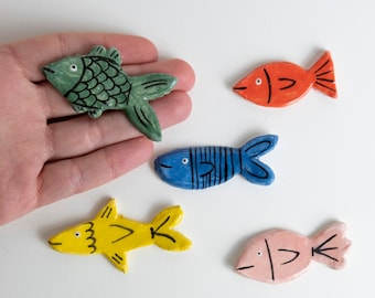 homemade magnets, ceramic magnets, fish ceramics, fish magnets, funny fridge magnets, animal magnet, dishwasher magnet, fridge magnets