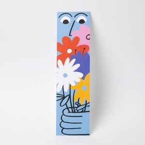 Blue flower Bookmark reading bookmark colourful bookmark Reading Books Save Page image 2