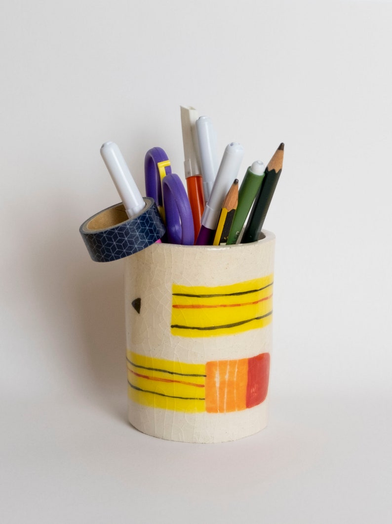 Pencil Cup, Handmade Ceramic Pencil Holder, Pencil Desk Cup, Ceramic ...