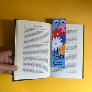 Blue flower Bookmark reading bookmark colourful bookmark Reading Books Save Page image 4