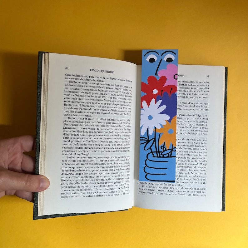 Blue flower Bookmark reading bookmark colourful bookmark Reading Books Save Page image 4