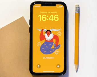 capricorn wallpaper, phone background, astrology wallpaper, iphone home screen, zodiac wallpaper, iPhone wallpaper, apple watch face