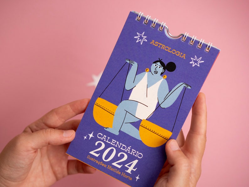 2024 calendar, zodiac calendar, artist calendar, illustrated calendar, mini wall calendar, year calendar, desk calendar, 2024 wall calendar image 10