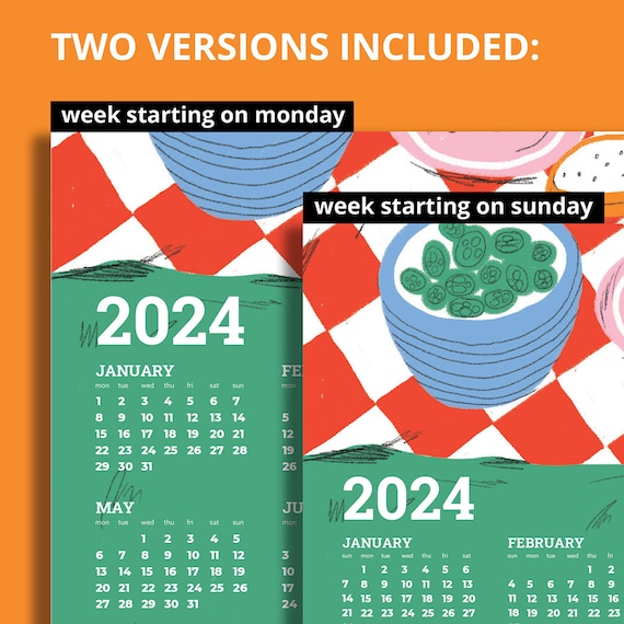 Fun Picnic 2024 Printable Calendar, 2024 Calendar, A3 Calendar, Illustrated  Calendar, Fridge Calendar, Digital Calendar Instant Download PDF - Etsy