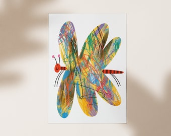 Colorful Butterfly Poster, Kids Room Decor, Animal Wall Art