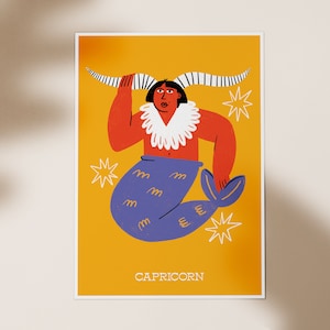 regalo capricorno, zodiaco capricorno, arte capricorno, poster astrologia, poster zodiaco, stampa zodiaco, segni zodiacali, astrologia, stampa fisica
