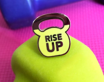 Rise Up - Kettlebell Enamel Pin