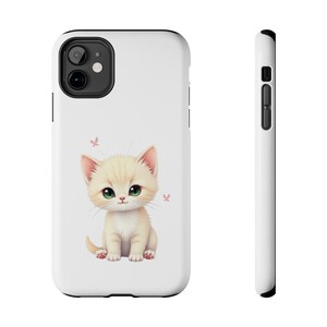 Adorable Cat Tough Phone Cases for Animal Lovers, Cute Gift for Pet Owners, Fun Phone Accessories for Kids, Kawaii Cat Design