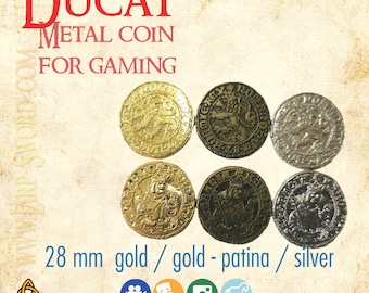 Ducat - metal coin for gaming and larp