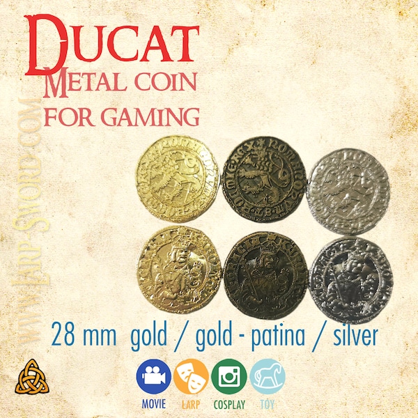 Ducat - moneda de metal para juegos y larp