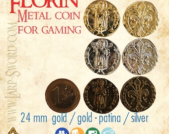 Florin - metal coin for gaming and larp