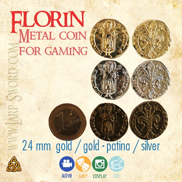 Florin - moneda de metal para juegos y larp