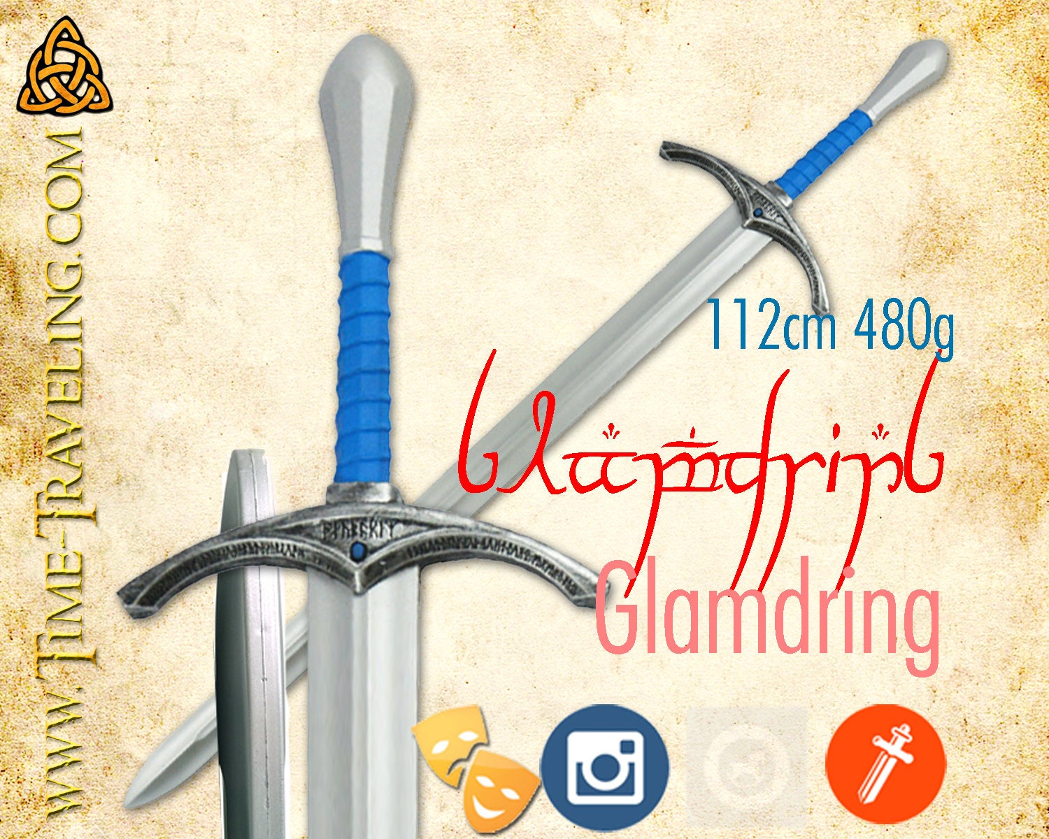 Wargames & RolePlaying Larp lord of the rings Glamdring Gandalf Sword