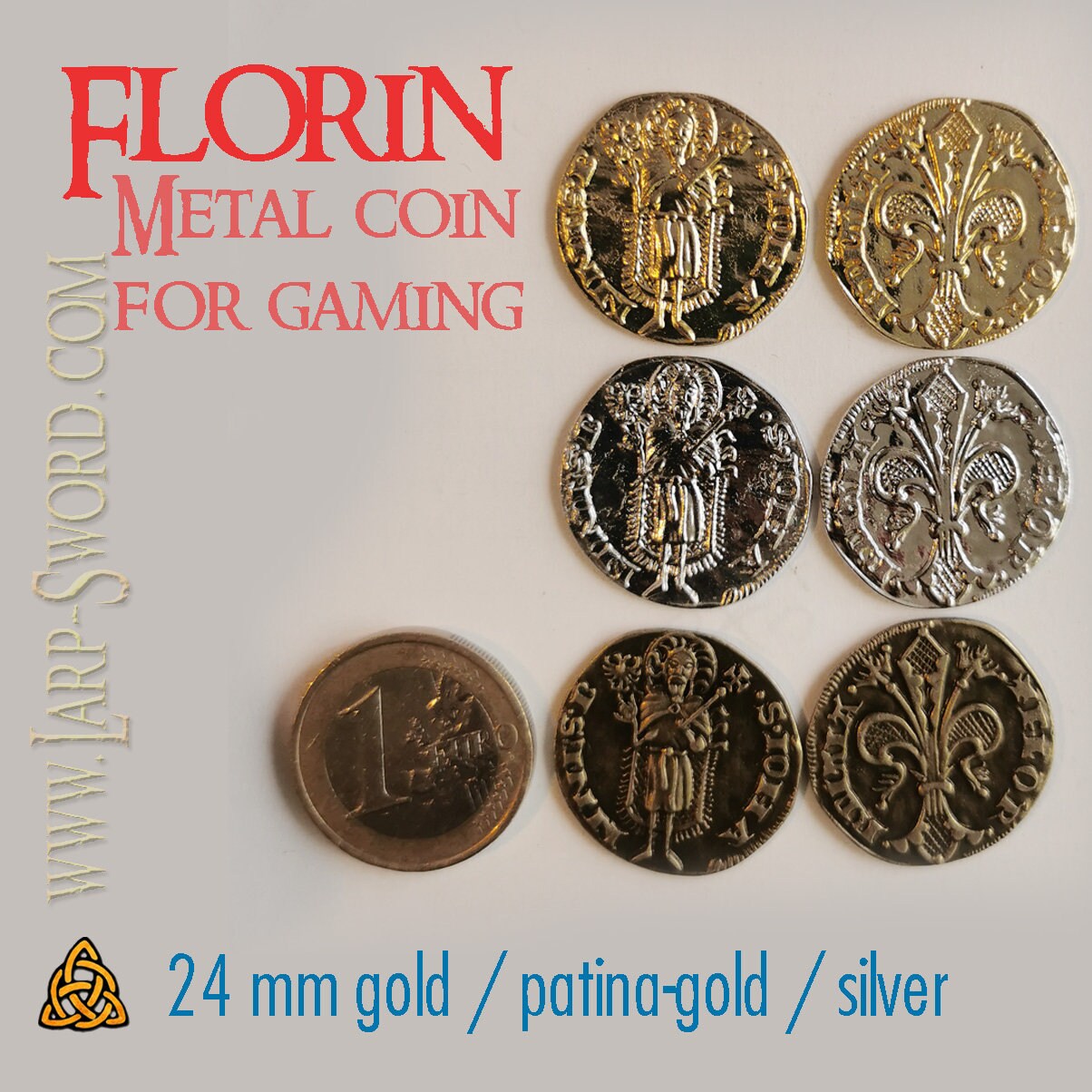 Set of 10 Gold LARP Coins