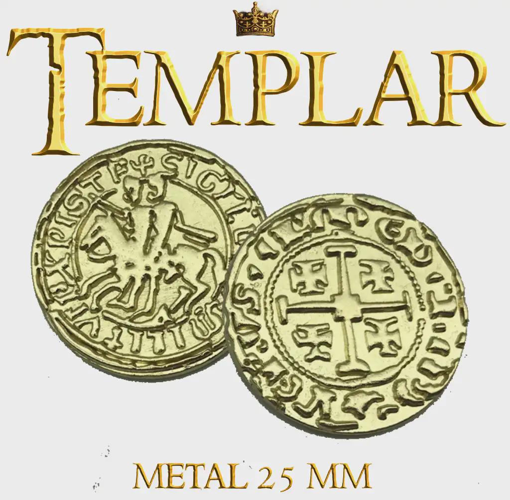 Médaille Commémorative Chevalier Templier En Fer Doré – Pièce De Collection, Symbole De Courage Et De Foi – Cadeau De Motivation