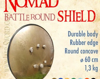Nomad Round Shield – Kuman, Steppe Warrior, Hun, Medieval Nomad LARP Battle , Lightweight and Durable