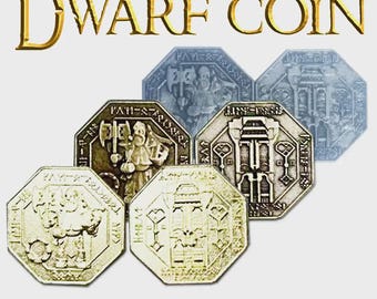Dwarven Metal Coin – Fantasy RPG Currency for LARP & Board Games