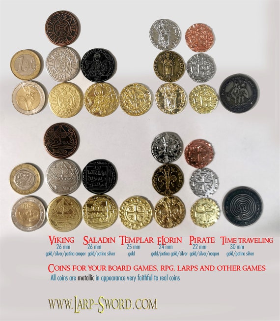 Set of 10 Gold LARP Coins