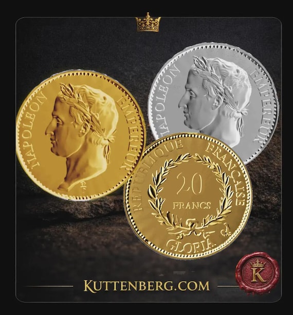 Napoleon 20 Francs Replica Coin – Gold & Silver Finish, 25mm - Etsy