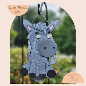 Whirly Donkey Digital Download SVG | Wind Spinner Laser cut File | Garden Decor Spinning donkey tail | OMTech Laser file | Farm animals