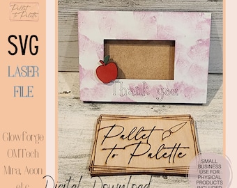 Porta tarjetas de regalo de Apple SVG: Archivo cortado a láser para agradecimiento a los docentes (descarga digital)