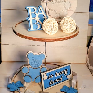 Digital cut file | Laser cut file for Glowforge - download SVG - Teddy Bear Tier Tray Set | Teddy Bears | Baby Shower Tiered Tray |