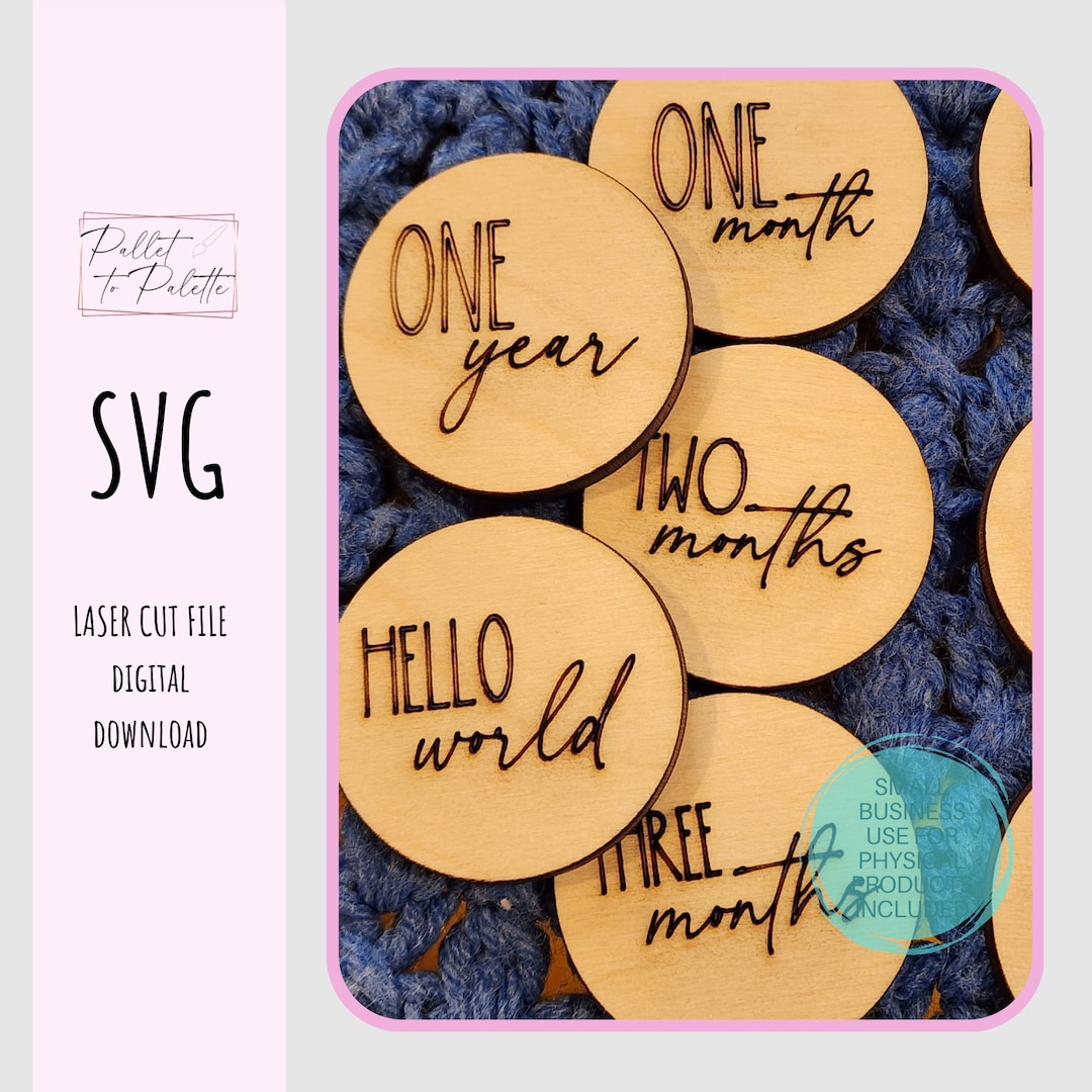 Baby Milestone Discs SVG: Laser Cut Photo Prop (digital Download) - Etsy