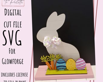 Shiplap Easter Bunny SVG: Glowforge Laser Cut File (Digital Download)