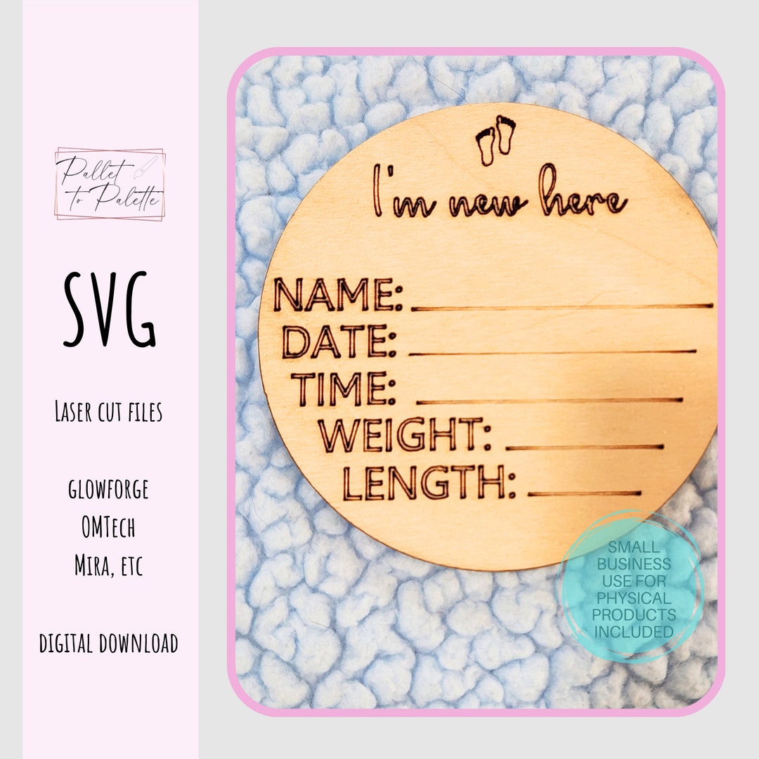 Baby Birth Announcement SVG: Laser Cut Photo Prop (digital Download) - Etsy