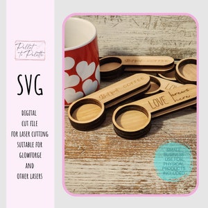 Kuechen-Kaffeeheber | personalisierter Kaffeebeutel-Clip | Kaffeelöffel und Clip | Scrap-Buster-Datei | Digitales SVG
